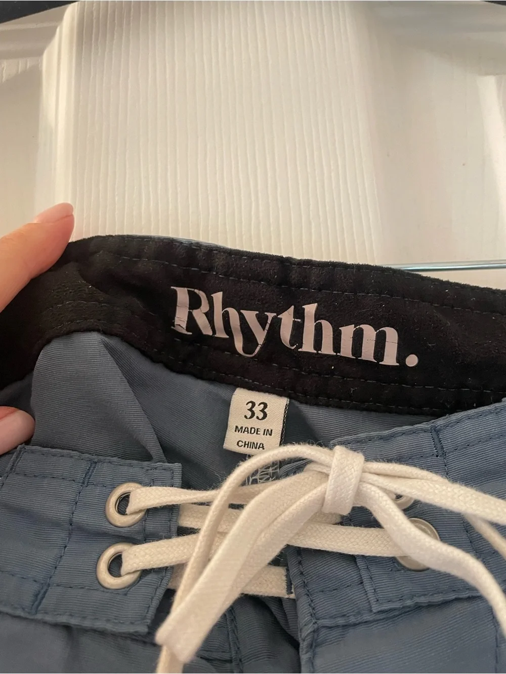Rhythm. Men’s Slate Blue and Coral Pattern Swim Board Shorts